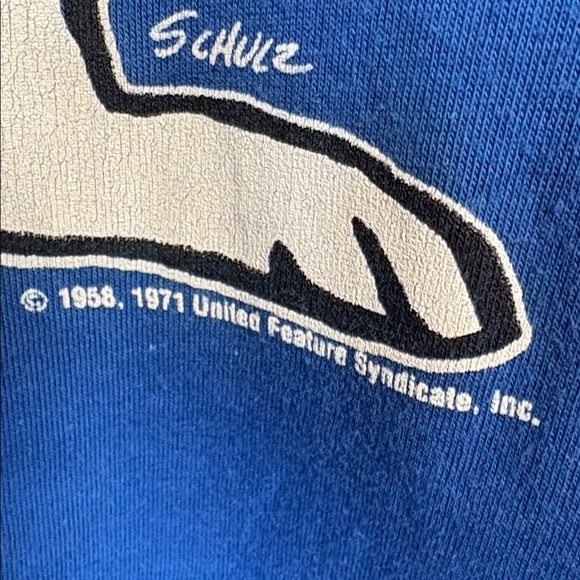 ARTEX Vintage Snoopy Rams Blue Graphic Short Sleeve Tee Shirt 1971 size XL - Picture 6 of 10